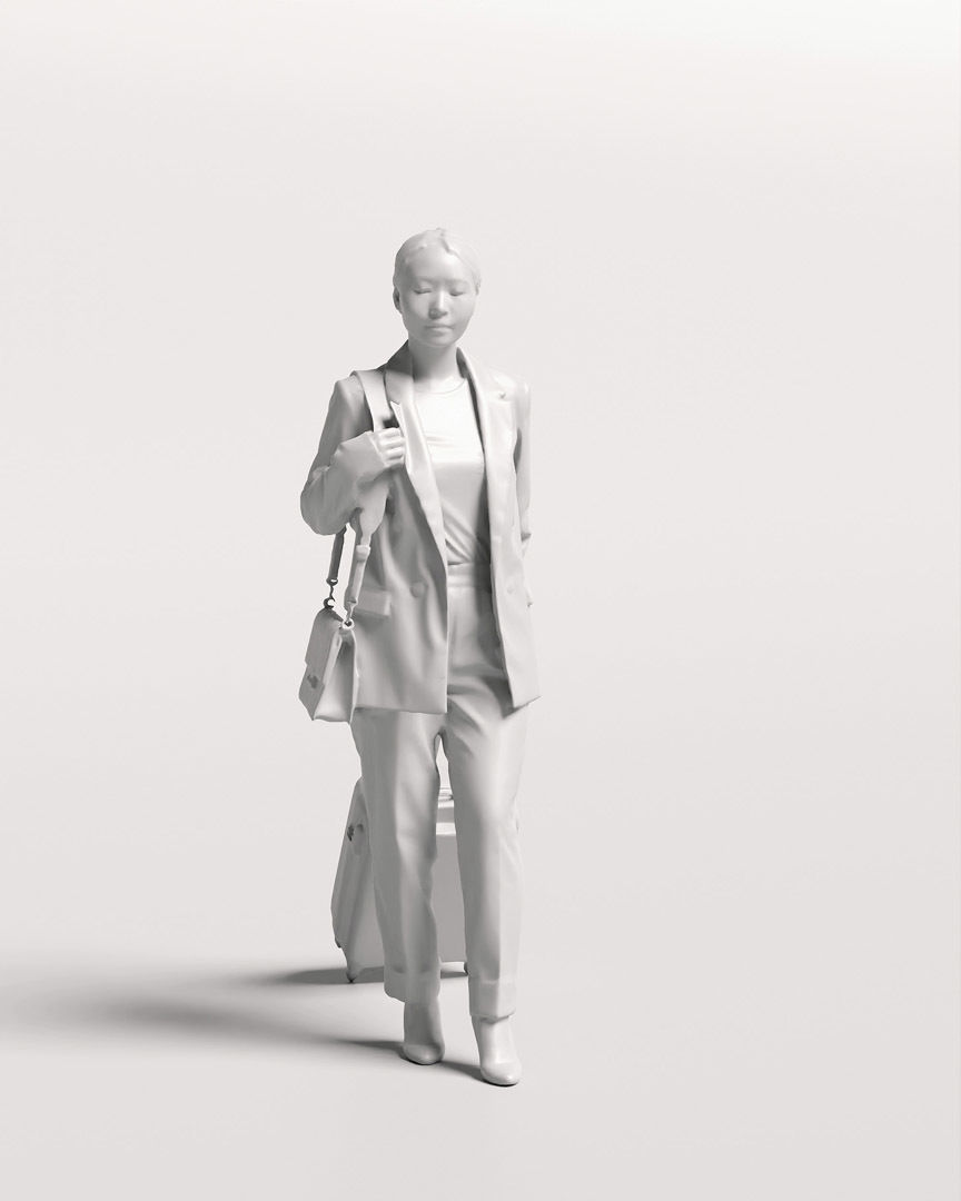 Humano Traveling Woman with suitcase 2206-11 3D model_12