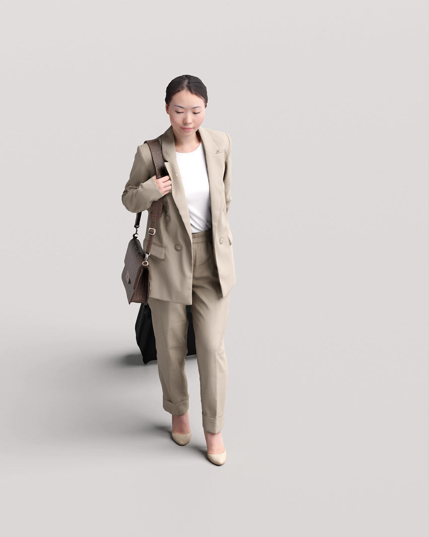 Humano Traveling Woman with suitcase 2206-11 3D model_8
