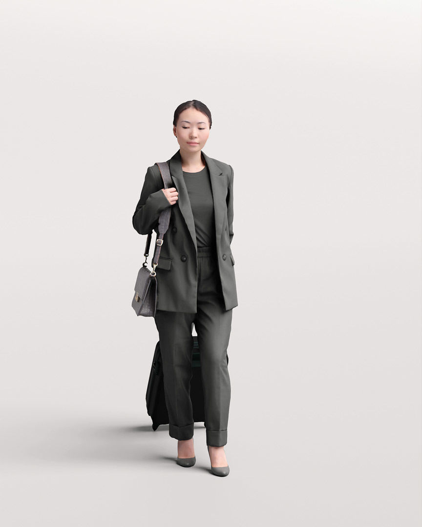 Humano Traveling Woman with suitcase 2206-11 3D model_11