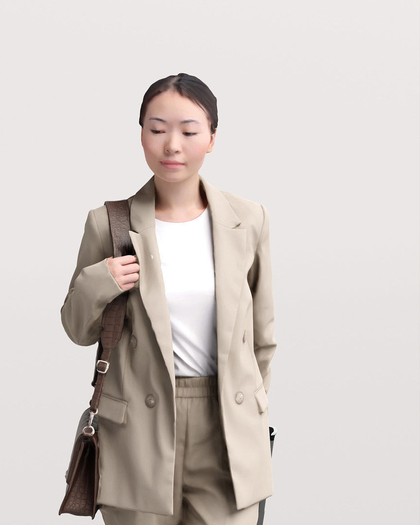 Humano Traveling Woman with suitcase 2206-11 3D model_6