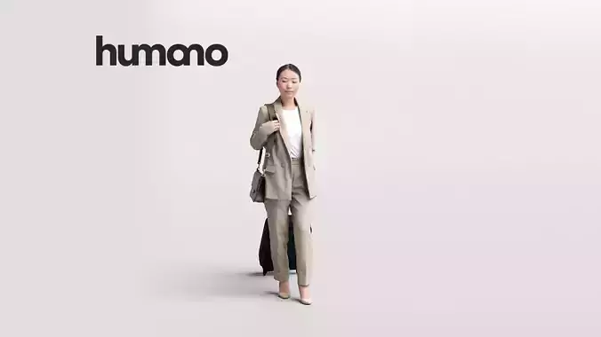 Humano Traveling Woman with suitcase 2206-11 3D model
