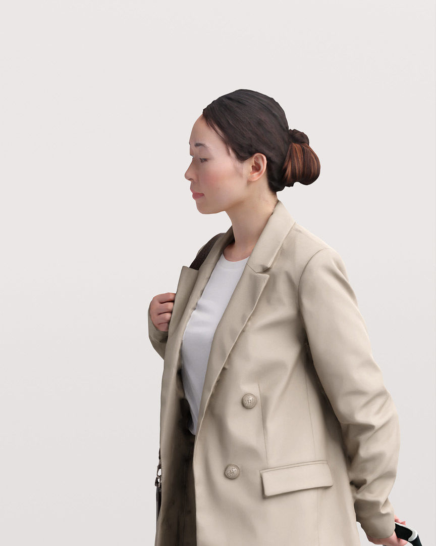 Humano Traveling Woman with suitcase 2206-11 3D model_7