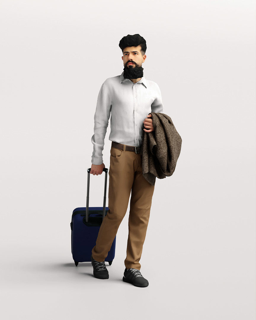 Humano Traveling Man with suitcase 2206-10 3D model_10