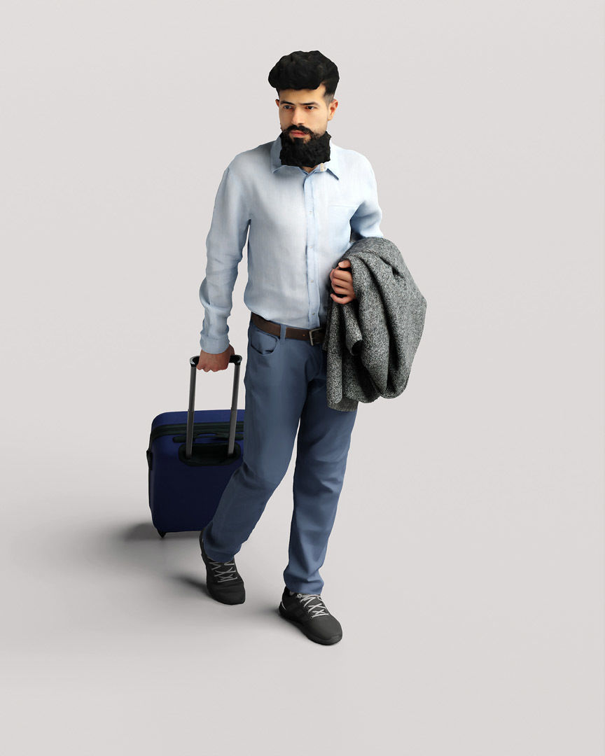 Humano Traveling Man with suitcase 2206-10 3D model_8
