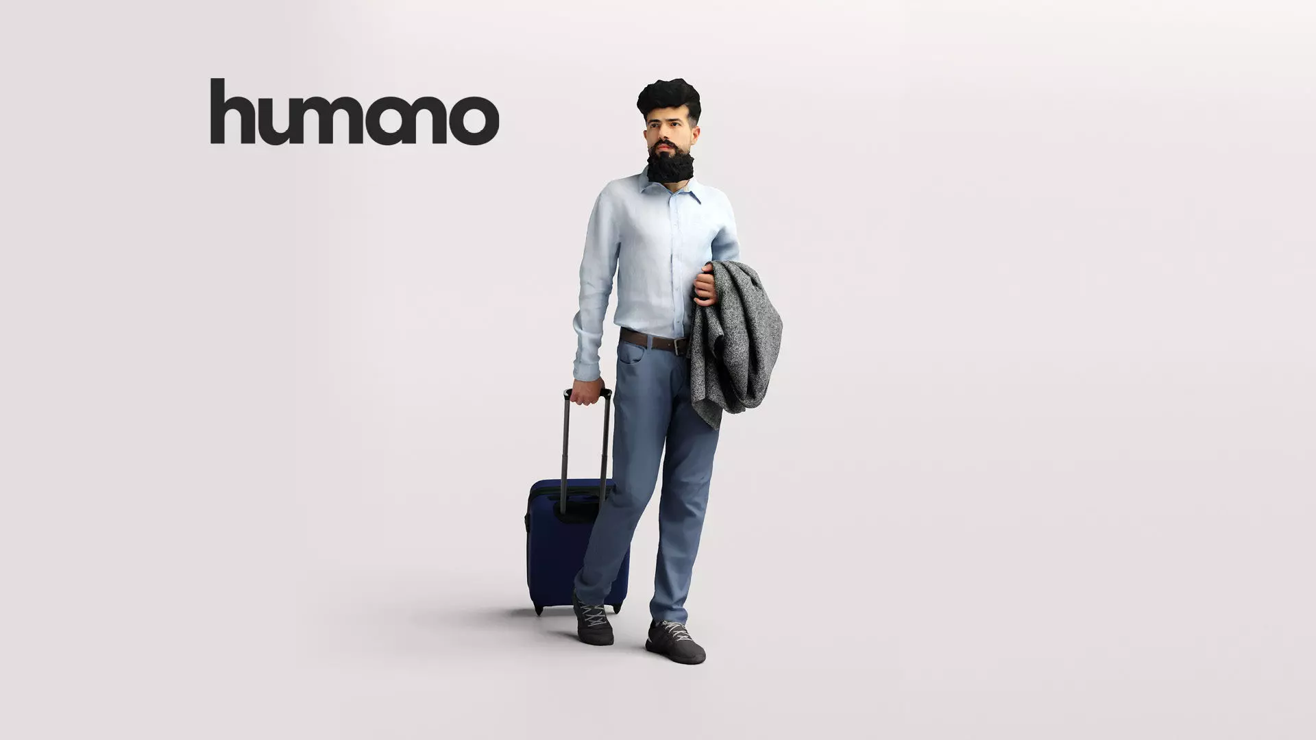 Humano Traveling Man with suitcase 2206-10 3D model_0