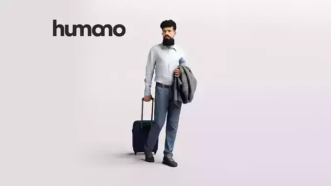 Humano Traveling Man with suitcase 2206-10 3D model