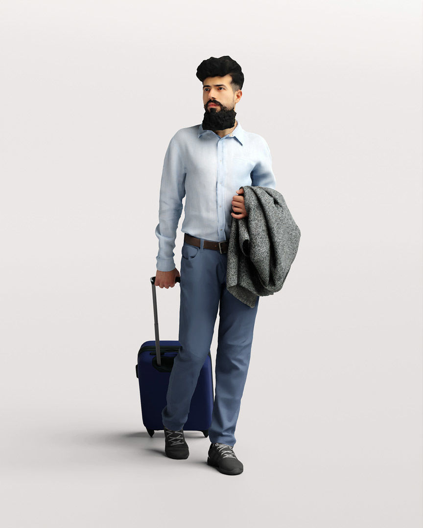 Humano Traveling Man with suitcase 2206-10 3D model_3