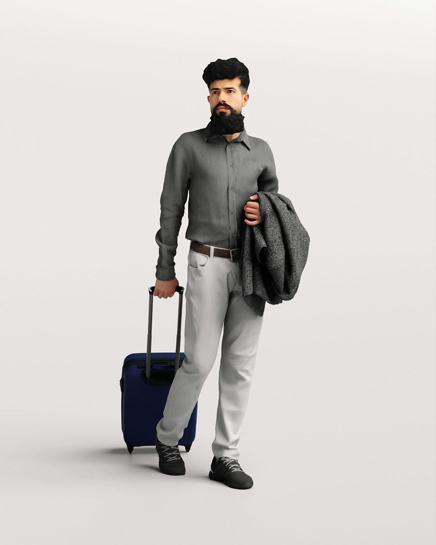 Humano Traveling Man with suitcase 2206-10 3D model_9