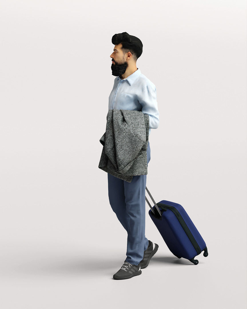 Humano Traveling Man with suitcase 2206-10 3D model_5