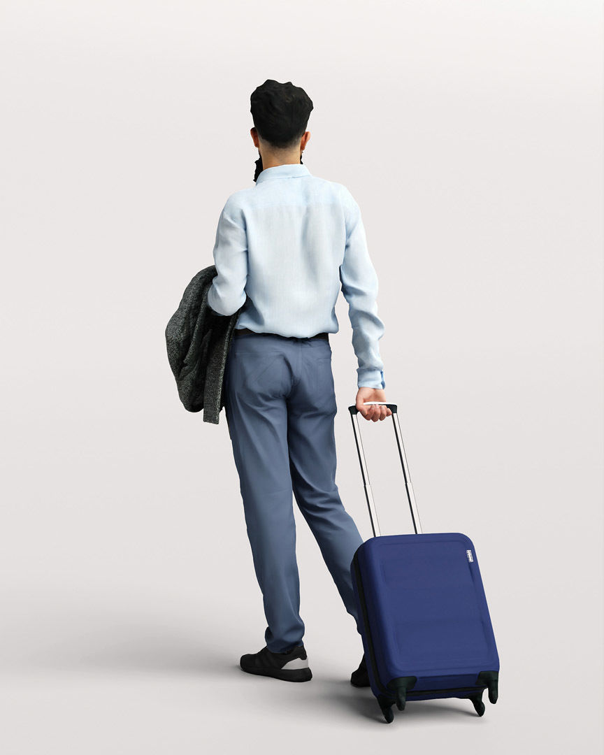 Humano Traveling Man with suitcase 2206-10 3D model_4