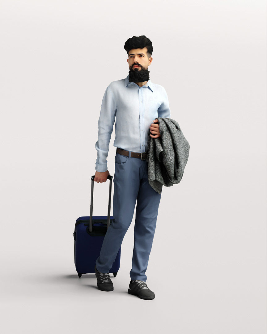 Humano Traveling Man with suitcase 2206-10 3D model_1