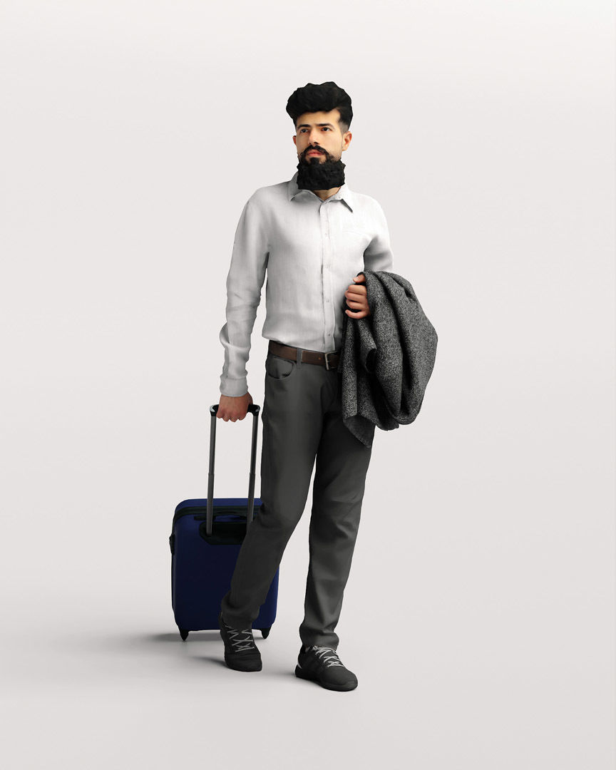 Humano Traveling Man with suitcase 2206-10 3D model_11