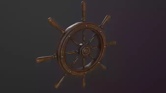 Ship Wheel 3D Model Low-poly 3D model