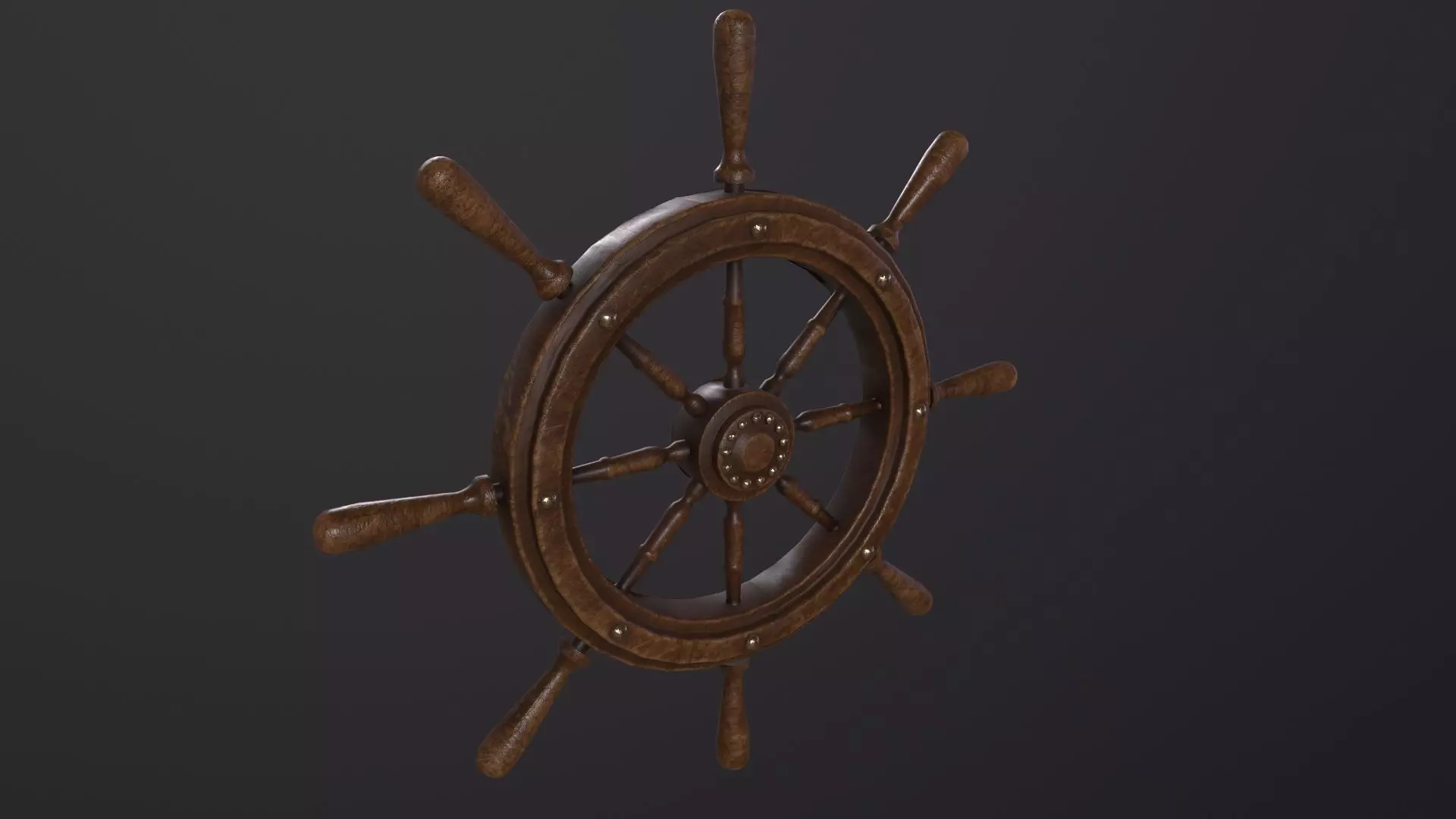 Ship Wheel 3D Model Low-poly 3D model_0