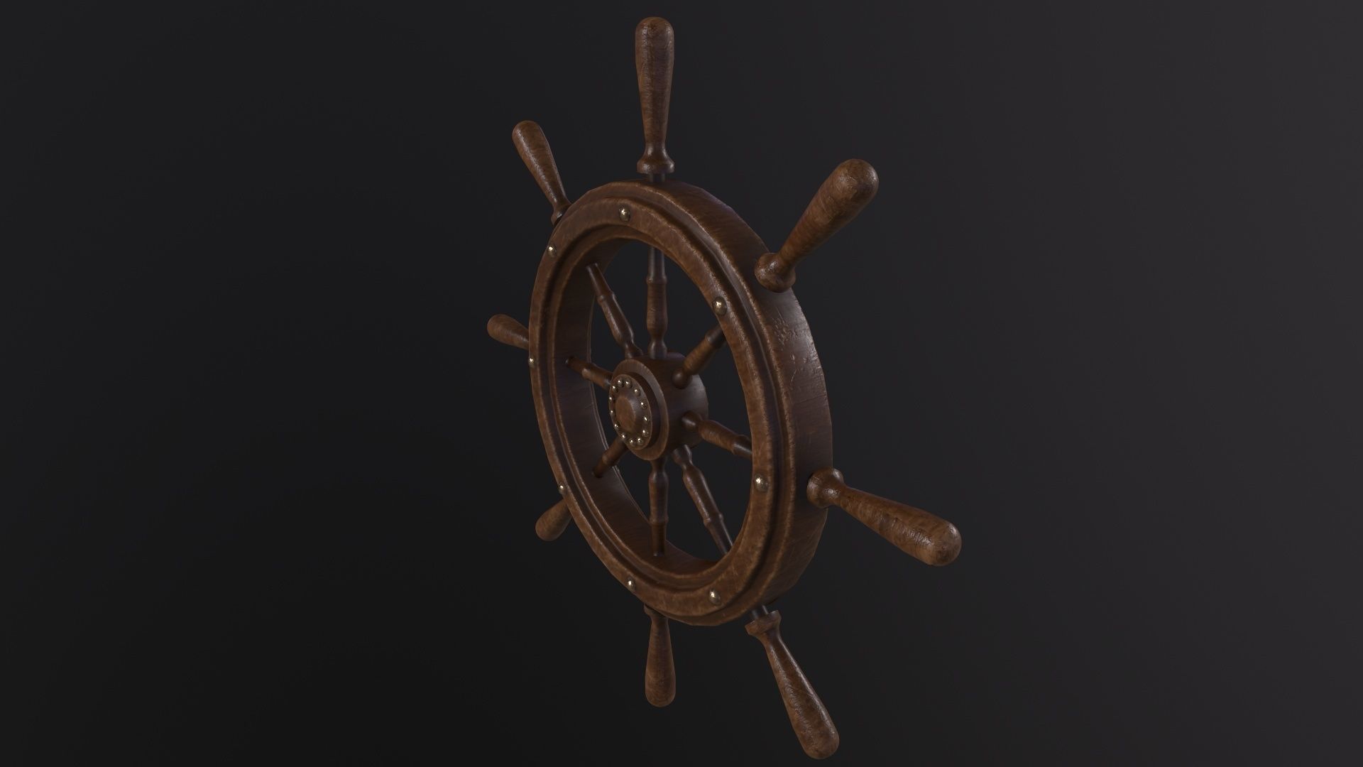 Ship Wheel 3D Model Low-poly 3D model_4