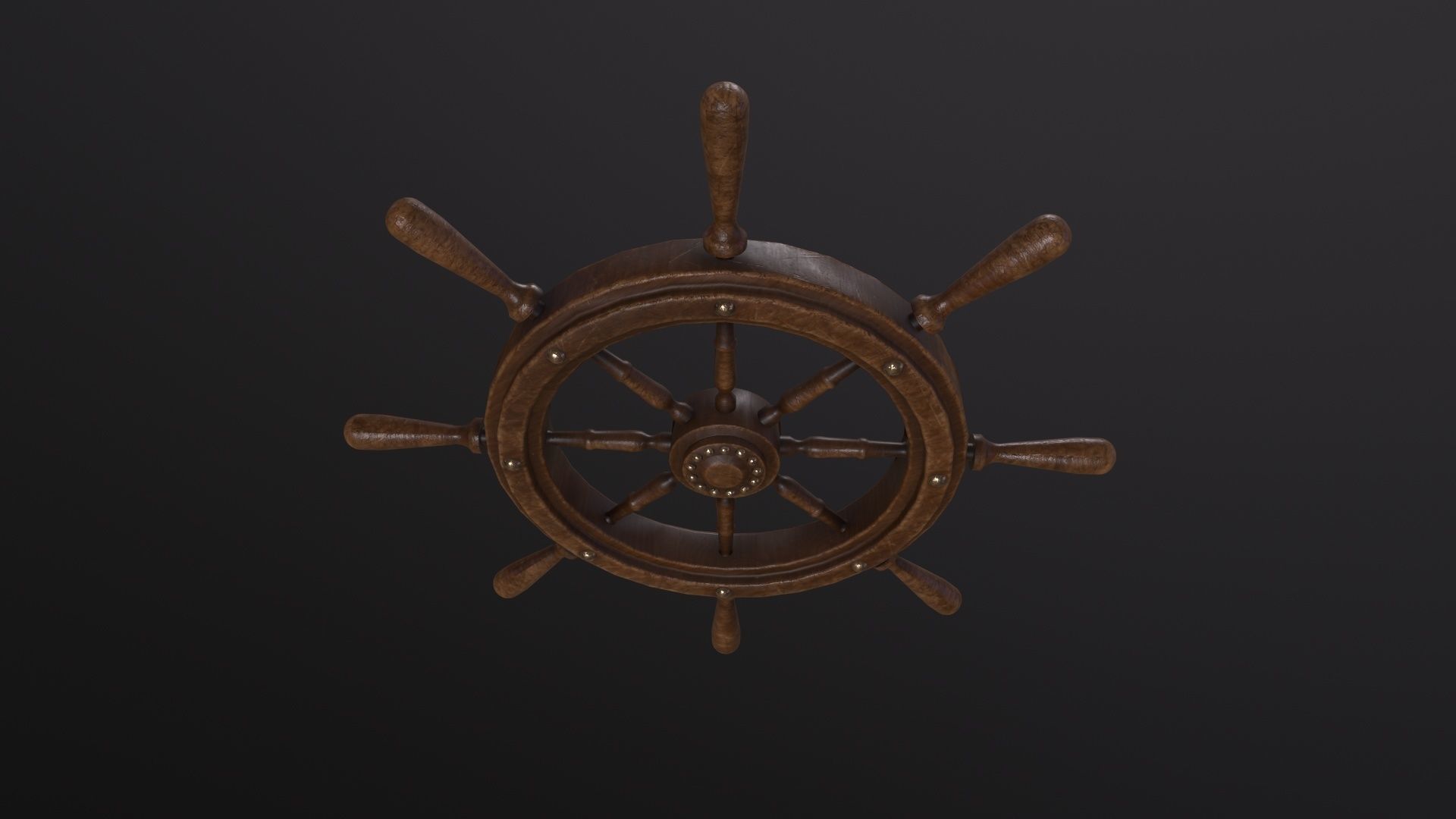 Ship Wheel 3D Model Low-poly 3D model_5