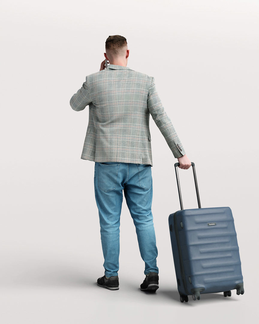 Humano Traveling Man with suitcase 2206-1 3D model_4