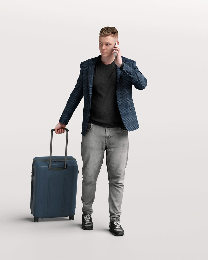 Humano Traveling Man with suitcase 2206-1 3D model_10
