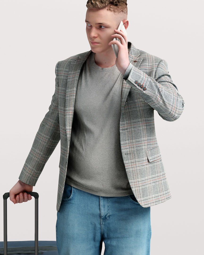 Humano Traveling Man with suitcase 2206-1 3D model_6