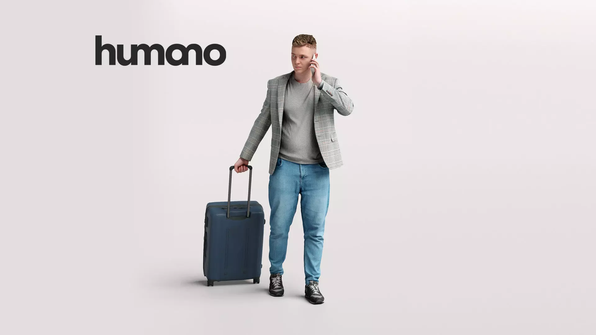 Humano Traveling Man with suitcase 2206-1 3D model_0