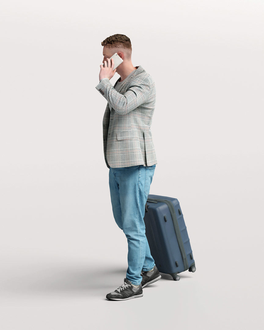 Humano Traveling Man with suitcase 2206-1 3D model_5