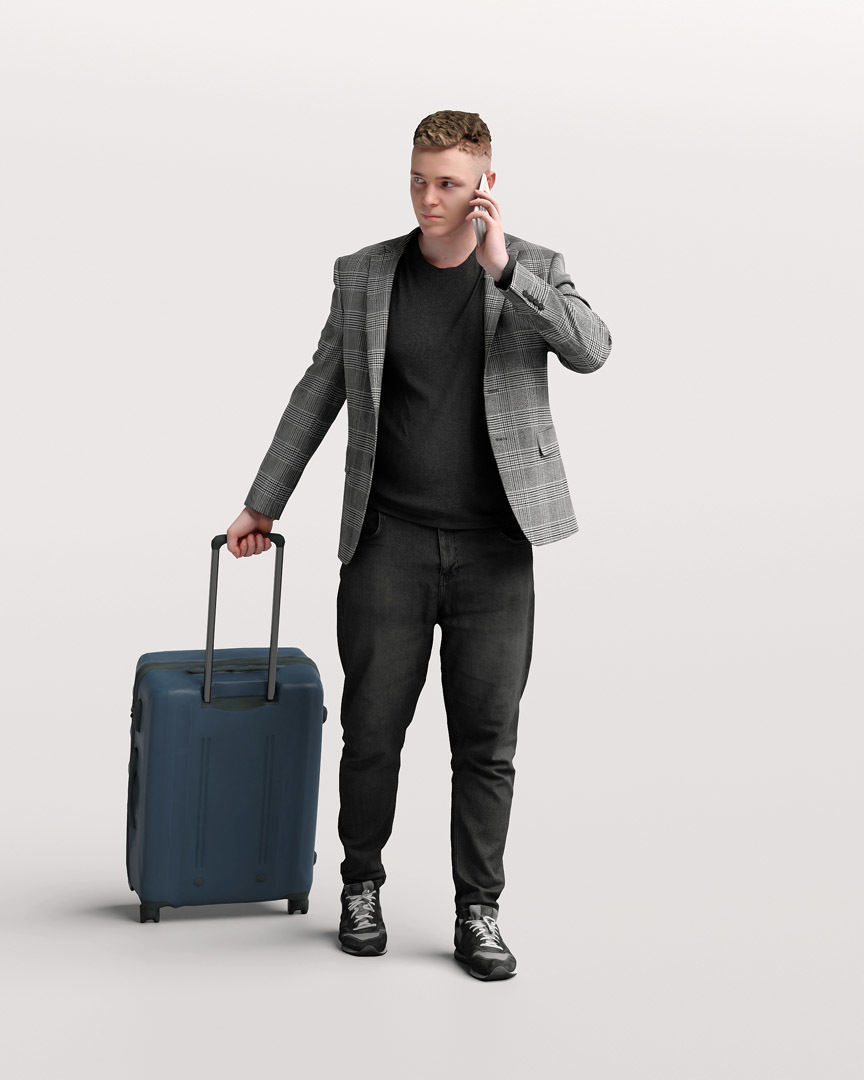 Humano Traveling Man with suitcase 2206-1 3D model_11