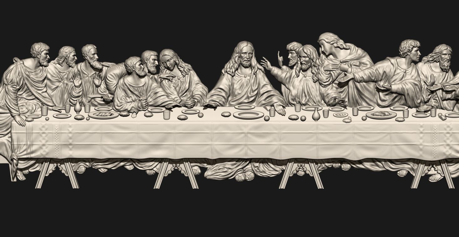 Last Supper 3D print model_3