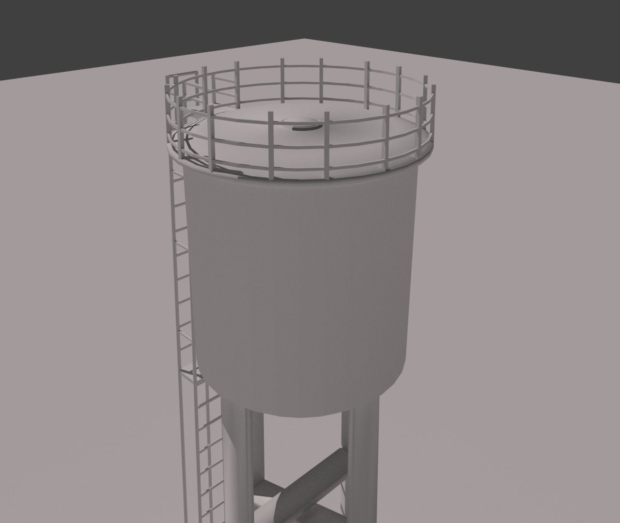 Water Tower 3D model_6
