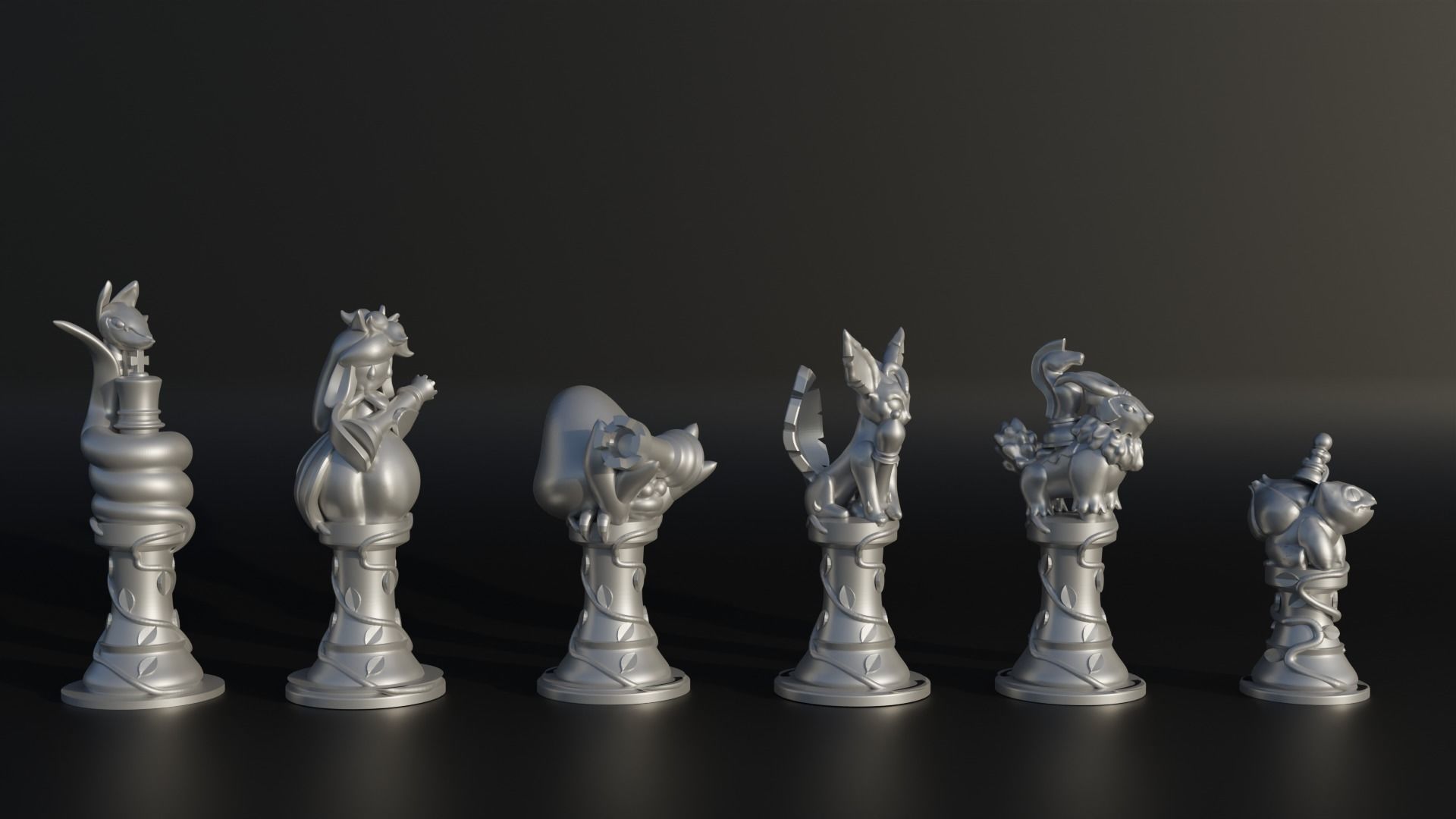 Pokemon Chess Set- Nature Pokemon Chess With 6 Different Model 3D print model_14