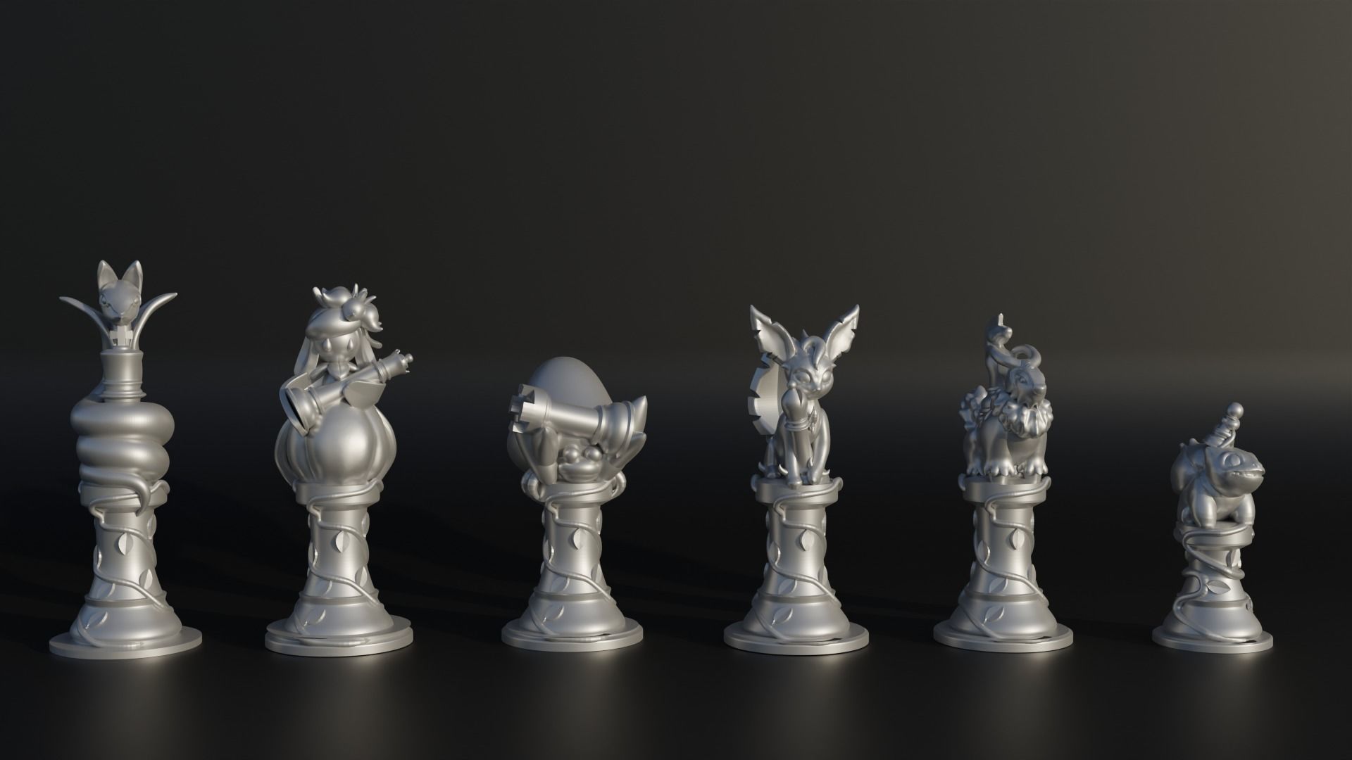 Pokemon Chess Set- Nature Pokemon Chess With 6 Different Model 3D print model_15