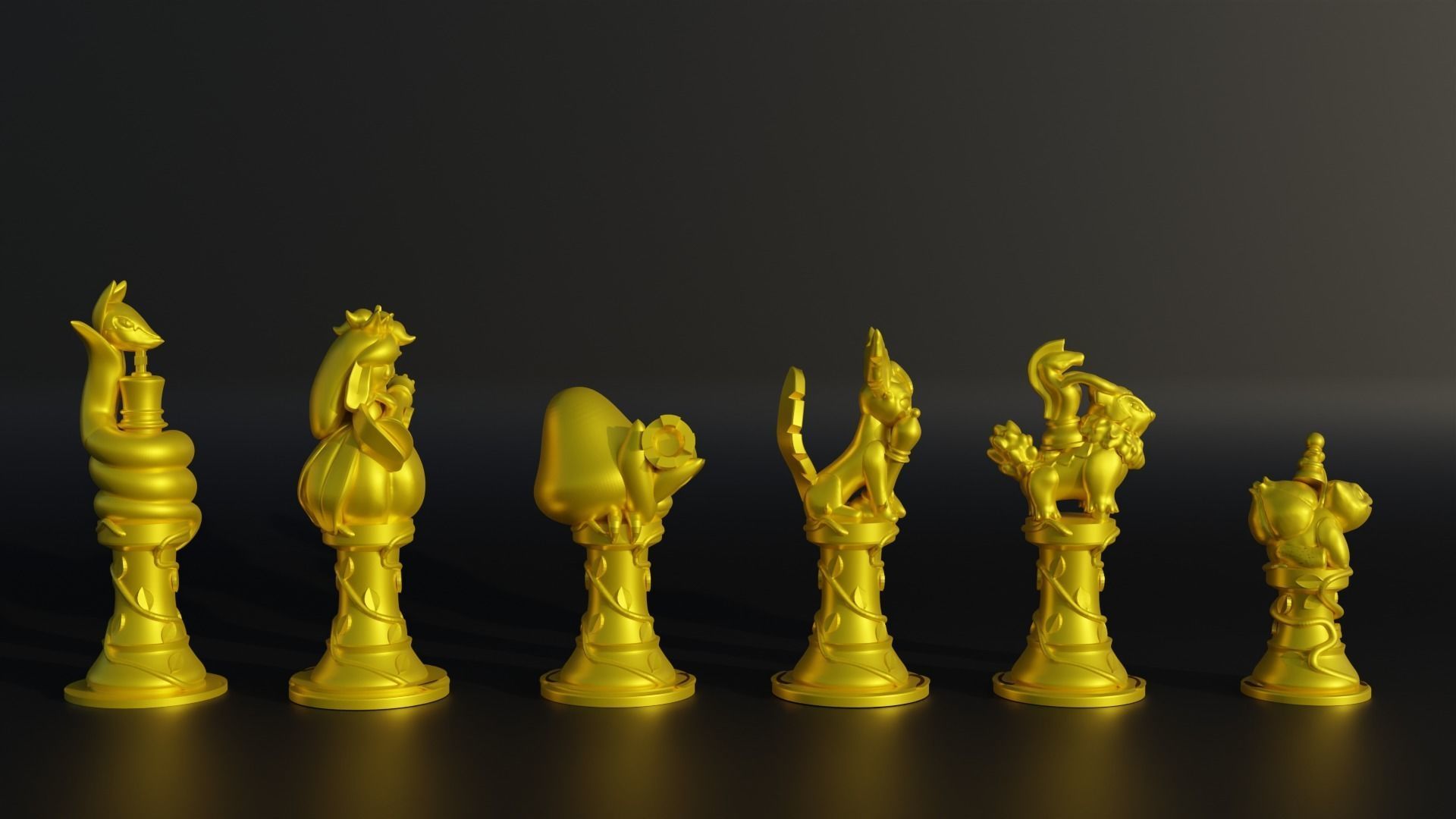 Pokemon Chess Set- Nature Pokemon Chess With 6 Different Model 3D print model_2