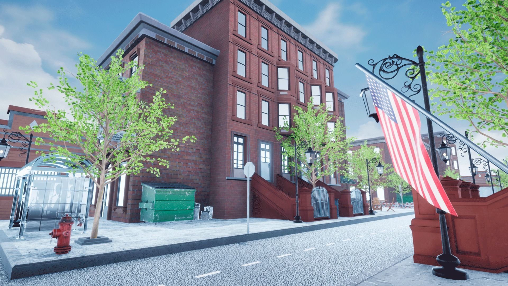 New York streets - Modular city Low-poly 3D model_24