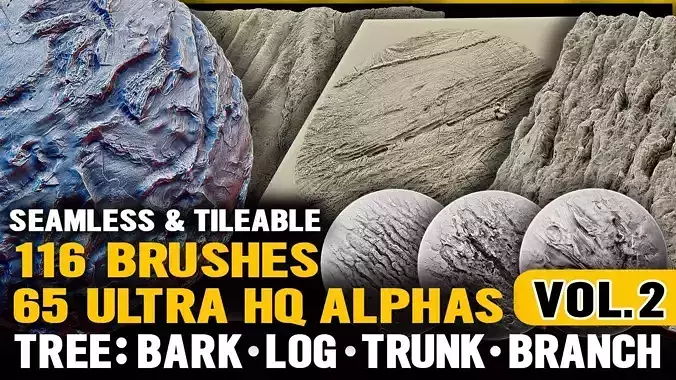Ultra HQ Tree Bark Sculpt Zbrush brushes and Alphas Vol2 Texture Ultra HQ Tree Bark Sculpt Zbrush brushes and Alphas Vol2 Texture