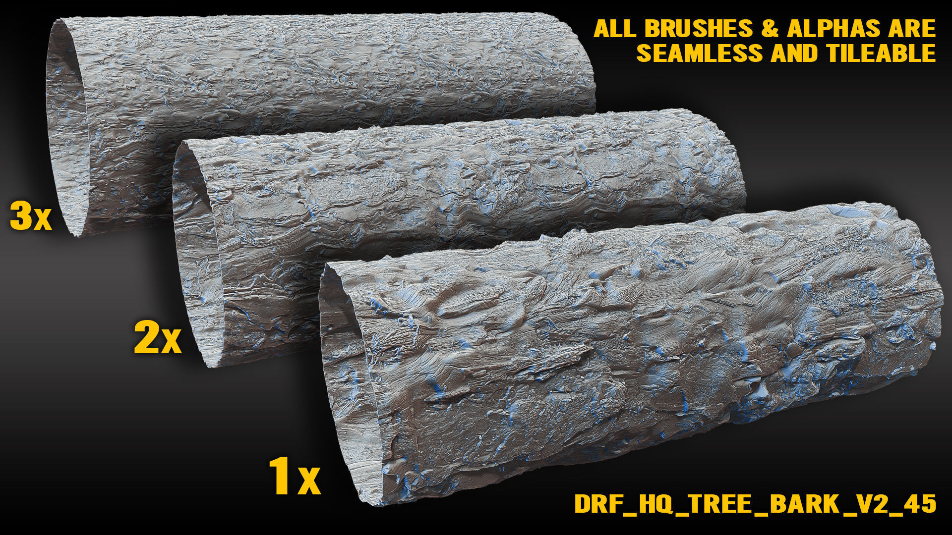 Ultra HQ Tree Bark Sculpt Zbrush brushes and Alphas Vol2 Texture_32