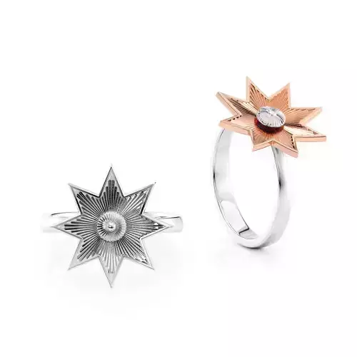 Star ring R 0333 printable 3d model 3D print model