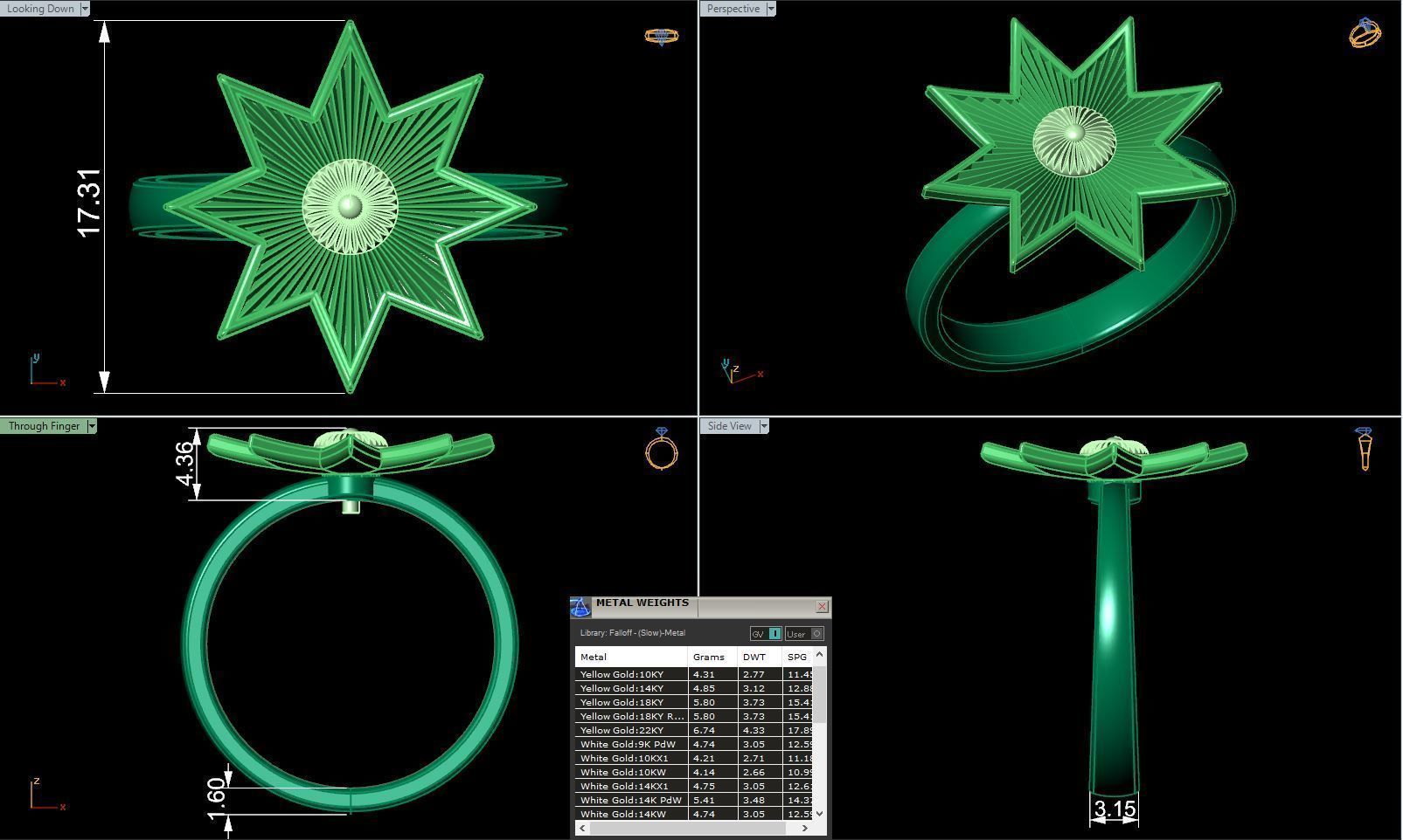 Star ring R 0333 printable 3d model 3D print model_1