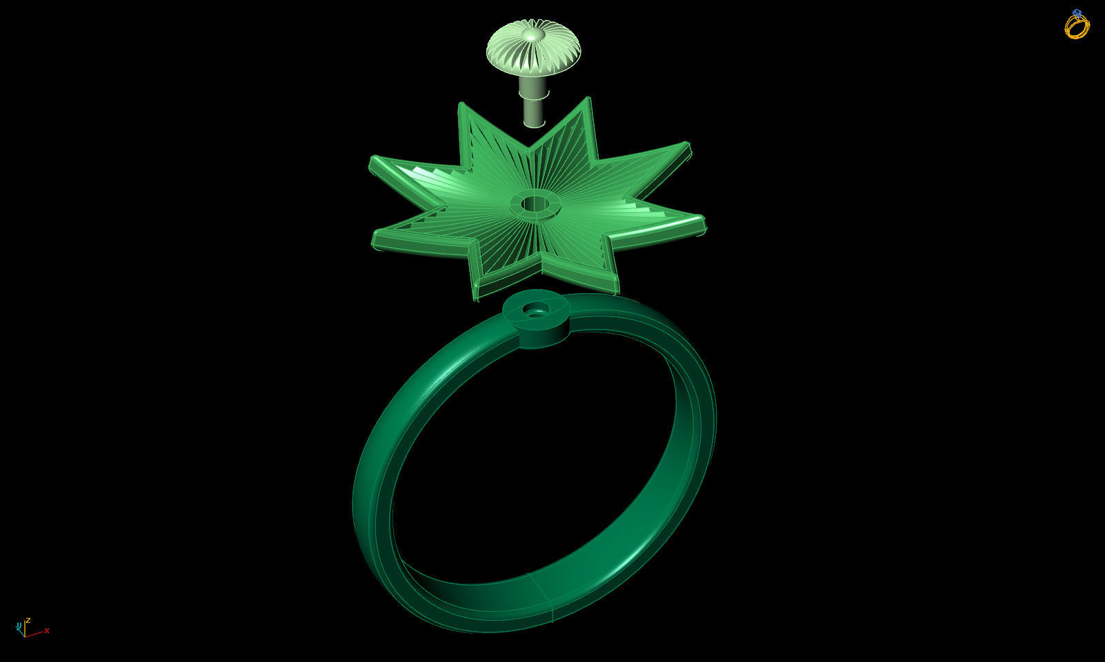 Star ring R 0333 printable 3d model 3D print model_29