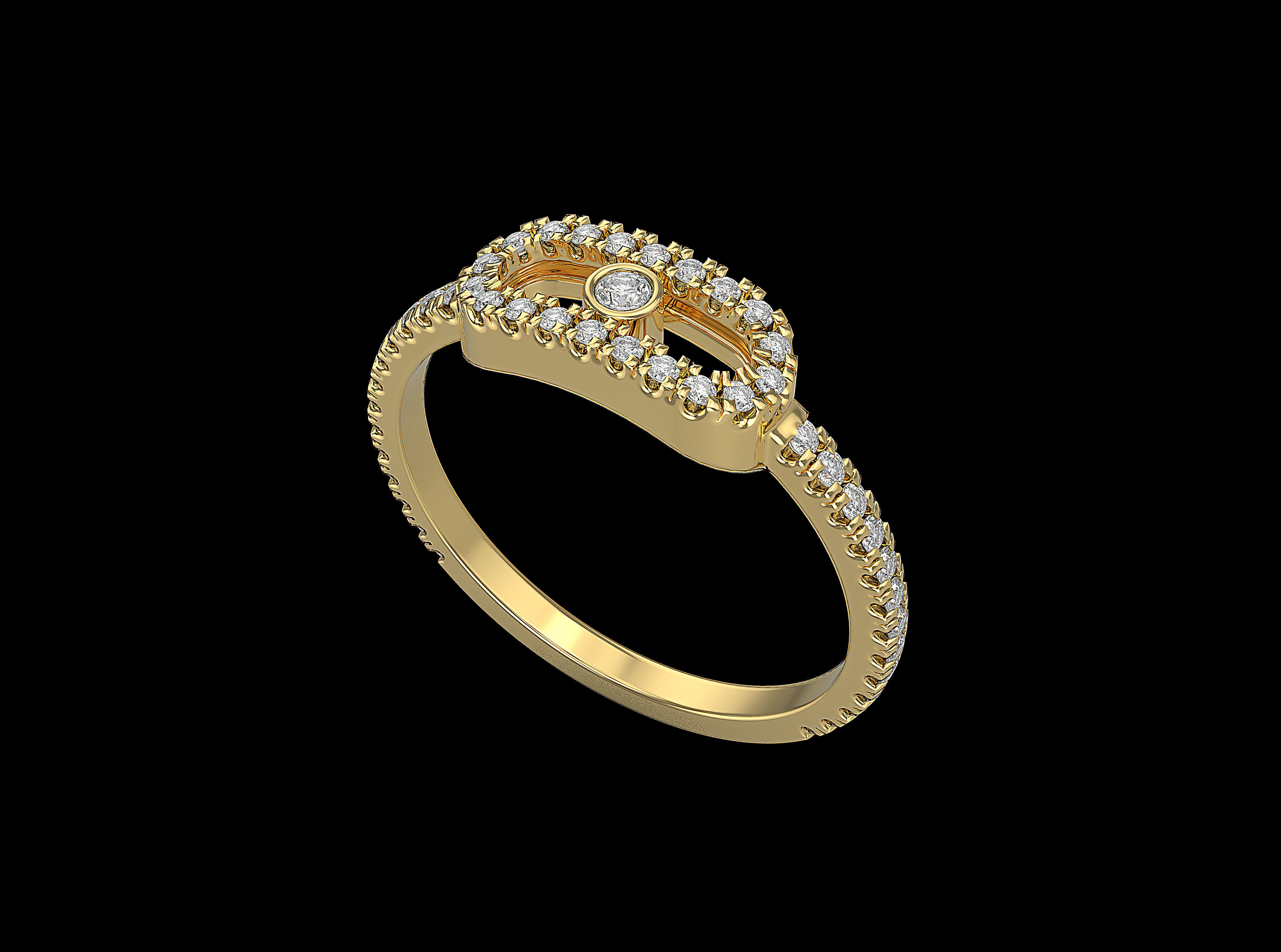 Fashion Messika RING 3dm and STL formats  3D print model_1