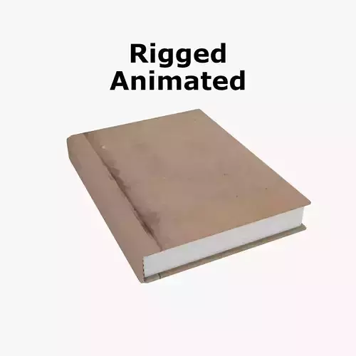 Old Cover Rigged Book Low-poly 3D model