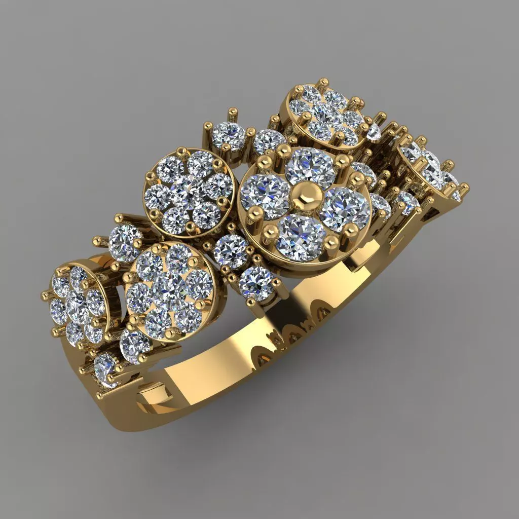 Daimonds Halos with Daimonds Heads 3D Daimond Ring Model 3D print model