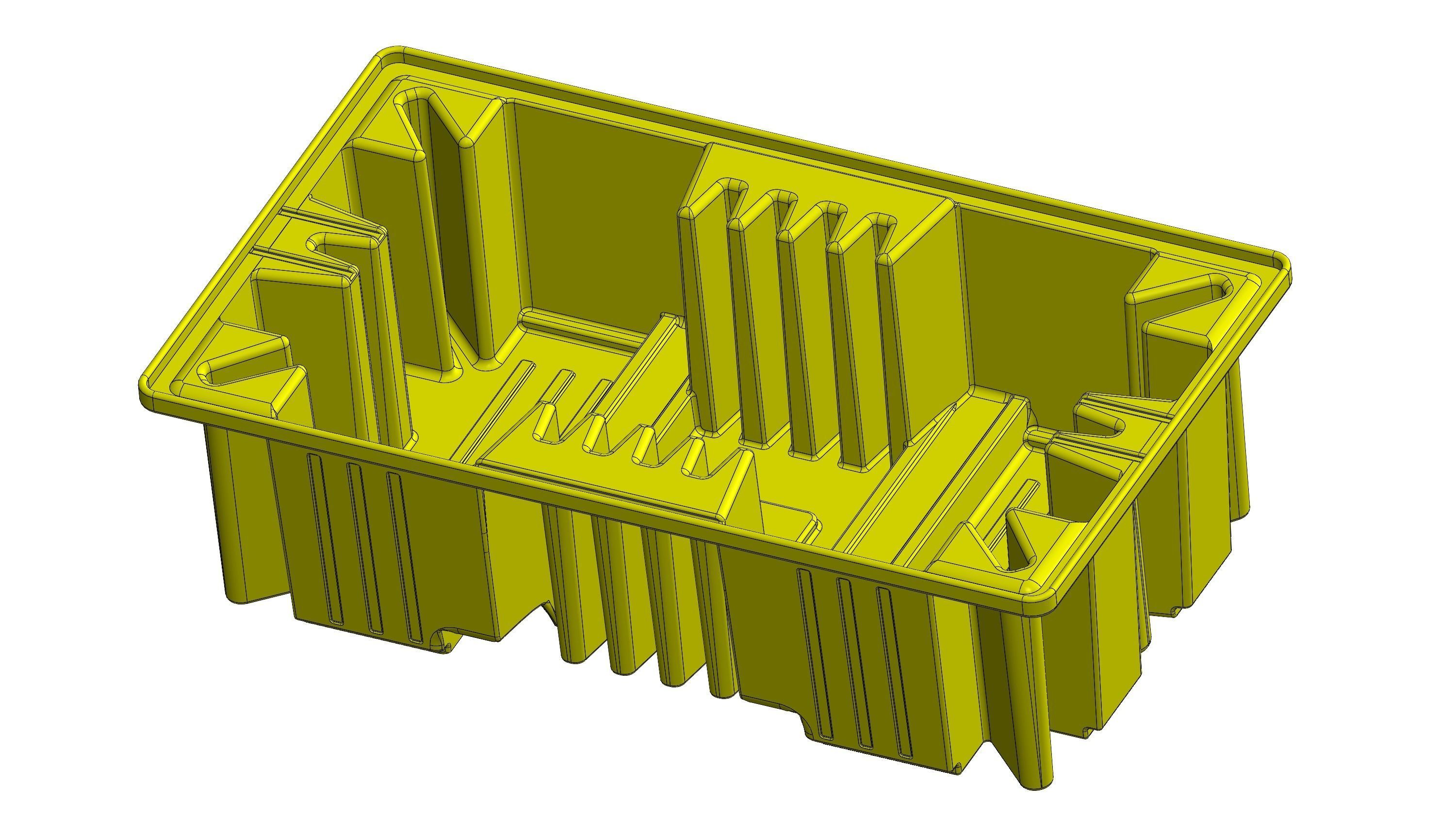 PLASTIC TRAY - BUND PALLET FOR 2 X 1000LTR  3D model_2