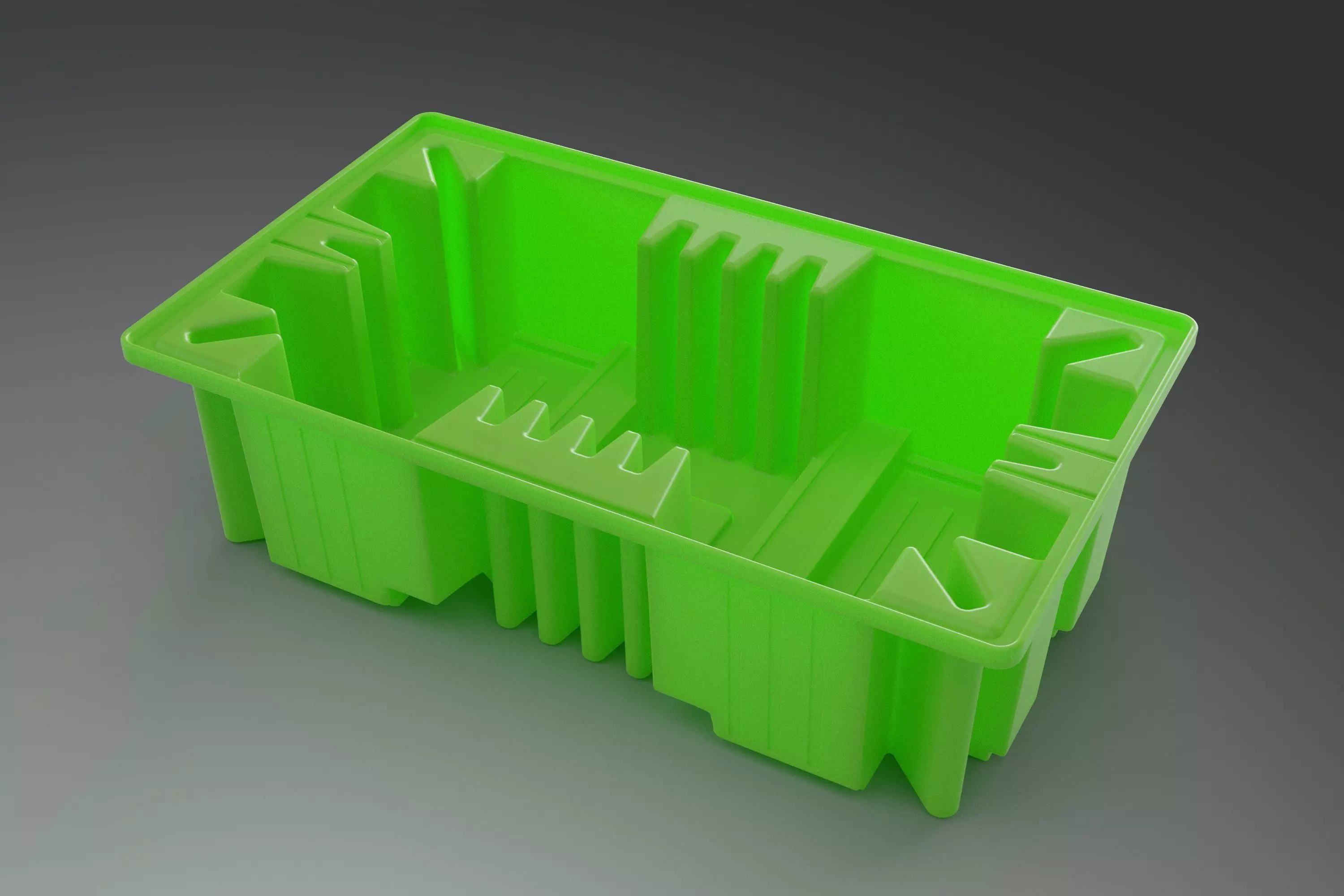 PLASTIC TRAY - BUND PALLET FOR 2 X 1000LTR  3D model_0