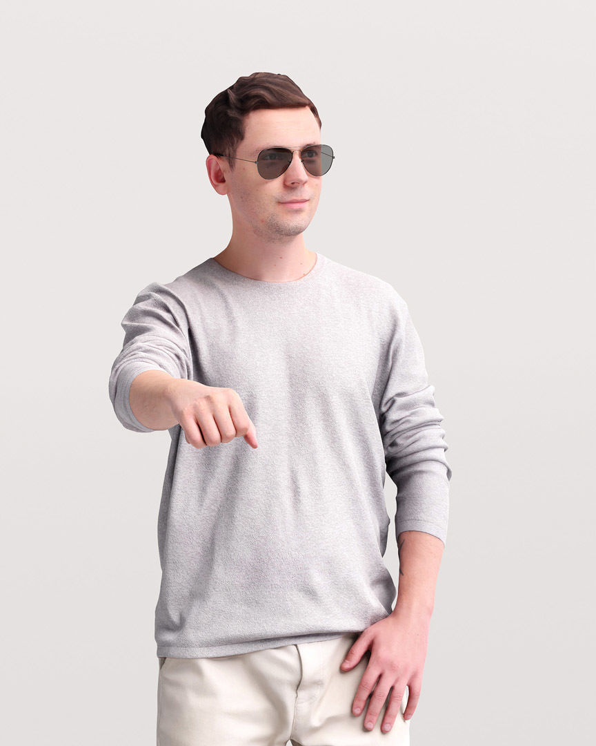 Humano Man steering the boat 2207-5 3D model_6