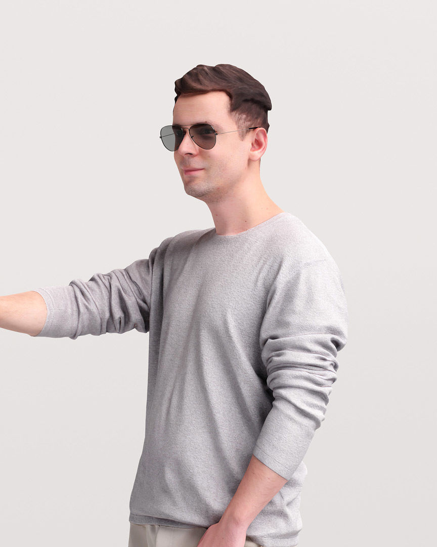 Humano Man steering the boat 2207-5 3D model_7