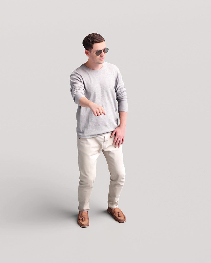 Humano Man steering the boat 2207-5 3D model_8