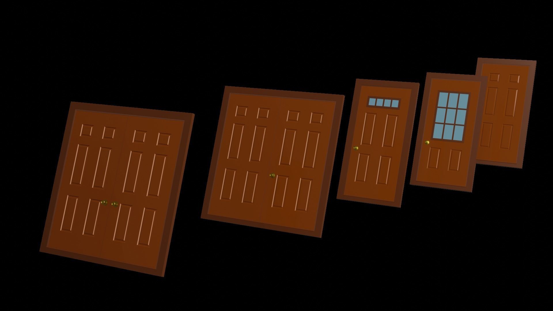 Doors Low-poly 3D model_8