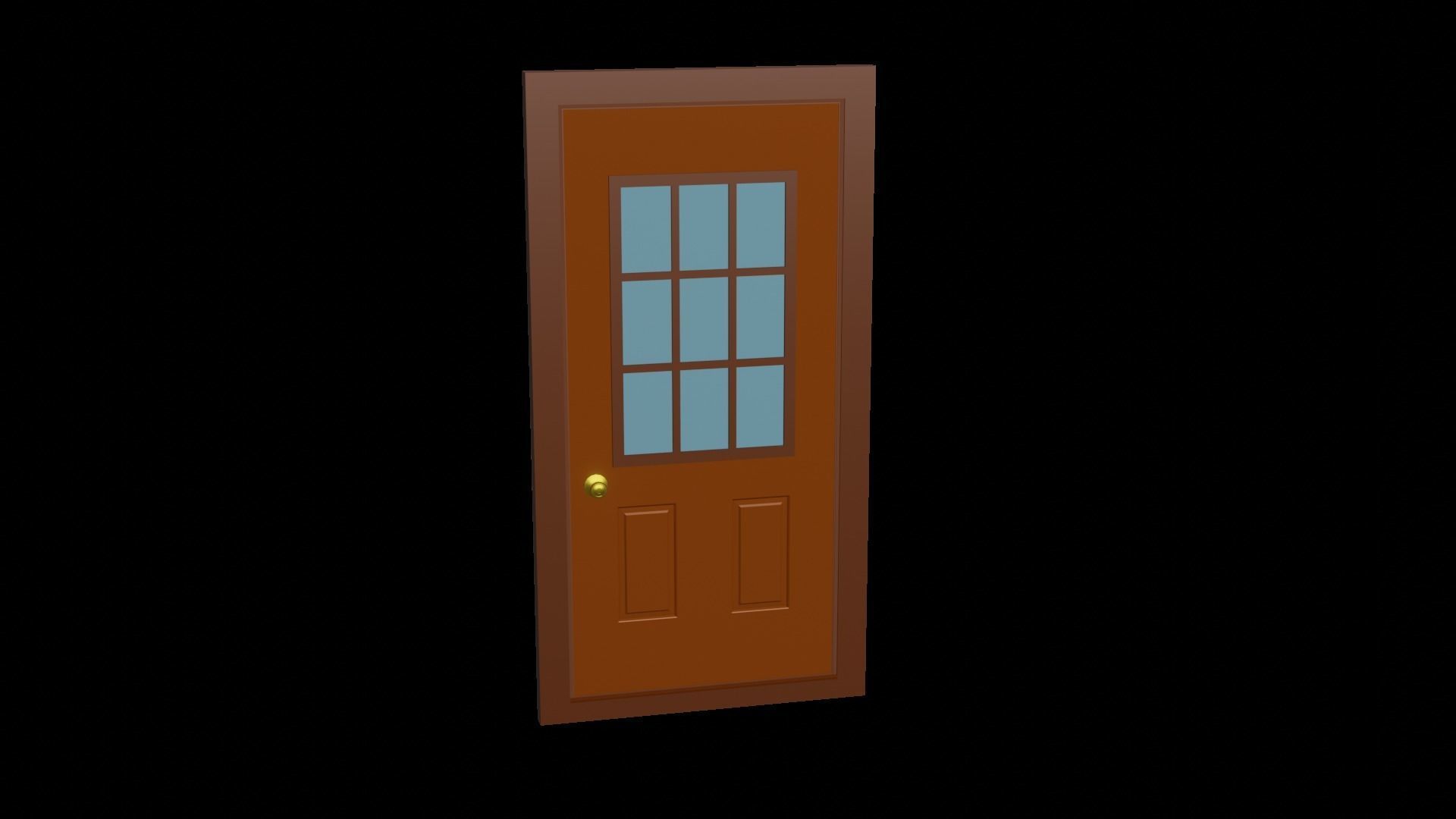Doors Low-poly 3D model_4