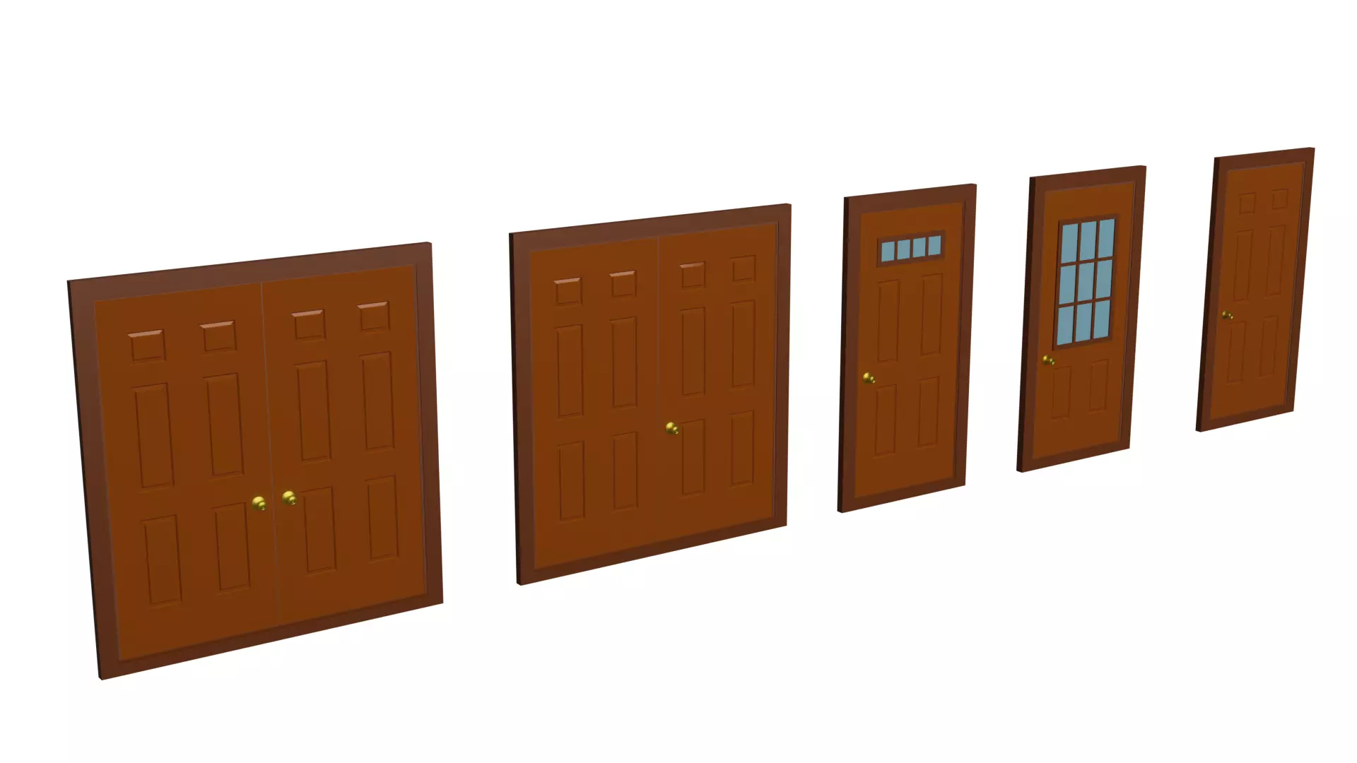 Doors Low-poly 3D model_0