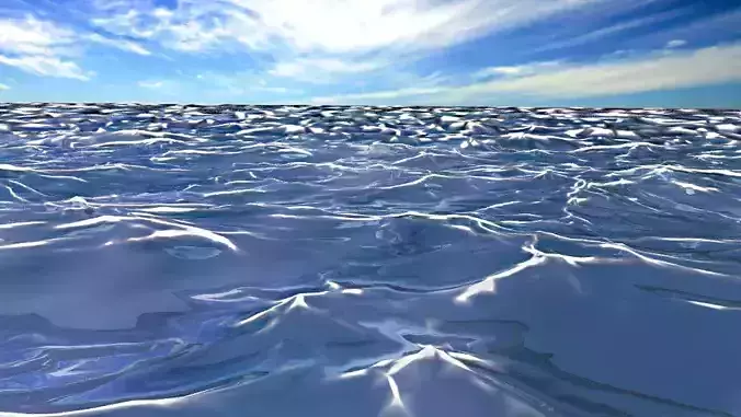 Ocean with waves and clouds