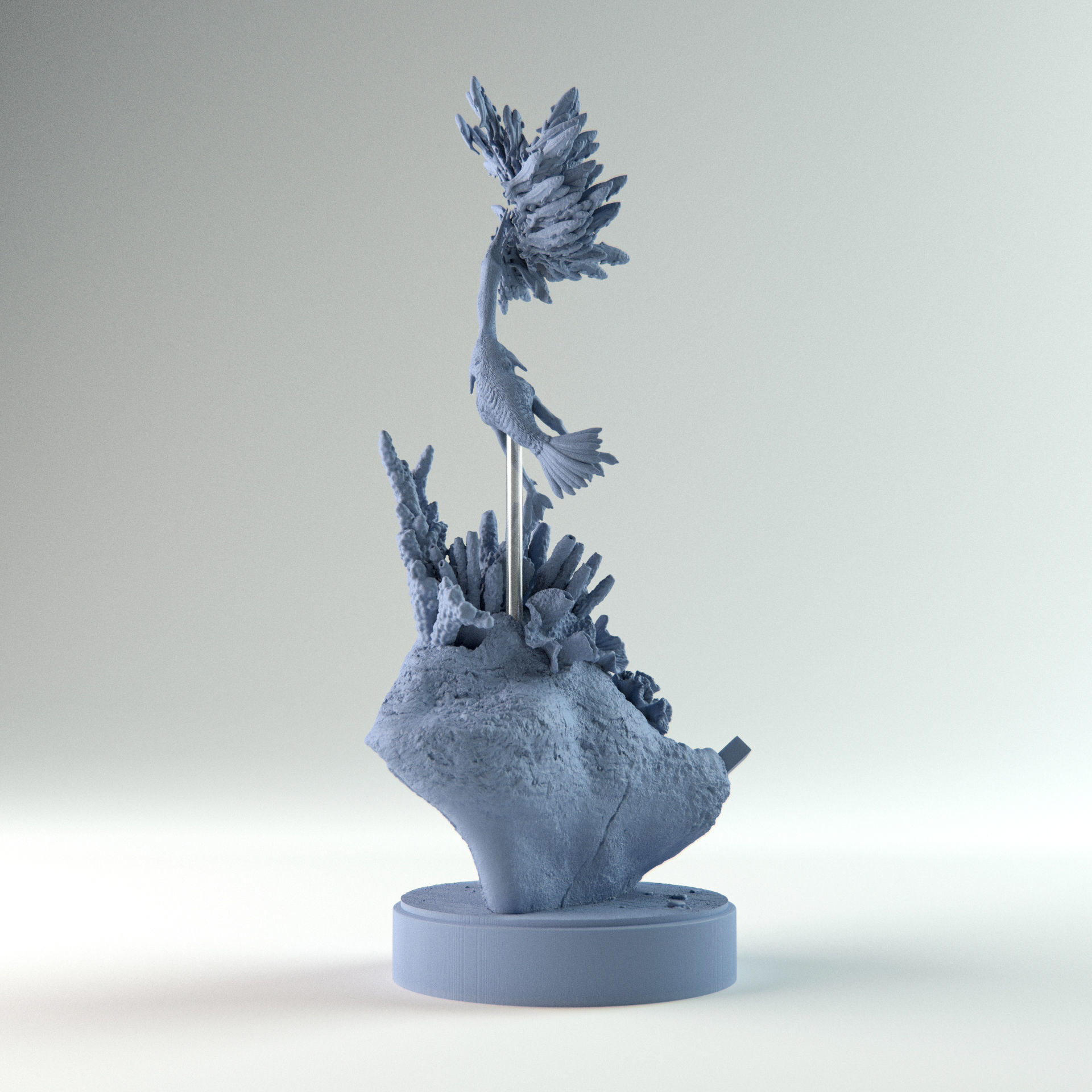 Hesperornis hunting 1-35 scale pre-supported prehistoric bird 3D print model_1